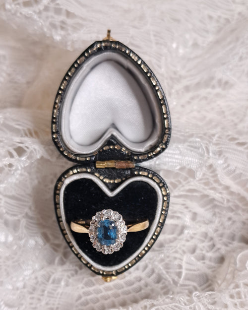 Blue Topaz & Diamond Ring