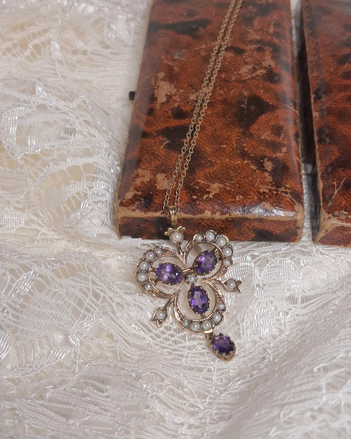 Amethyst & Pearl Pendant