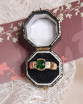 Synthetic Emerald & Diamond Ring