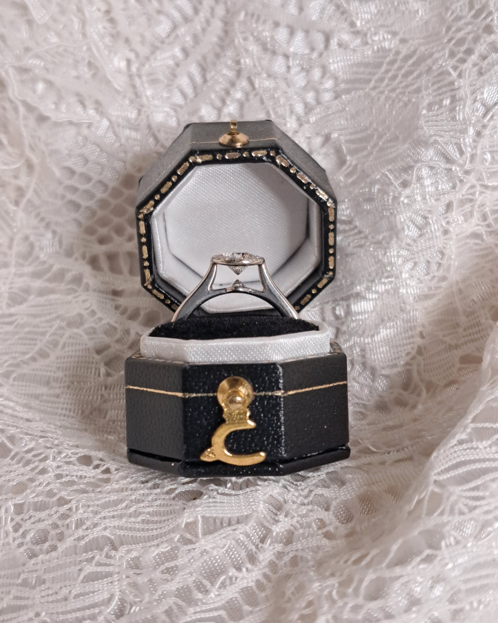 Kissing Diamond Halo Ring
