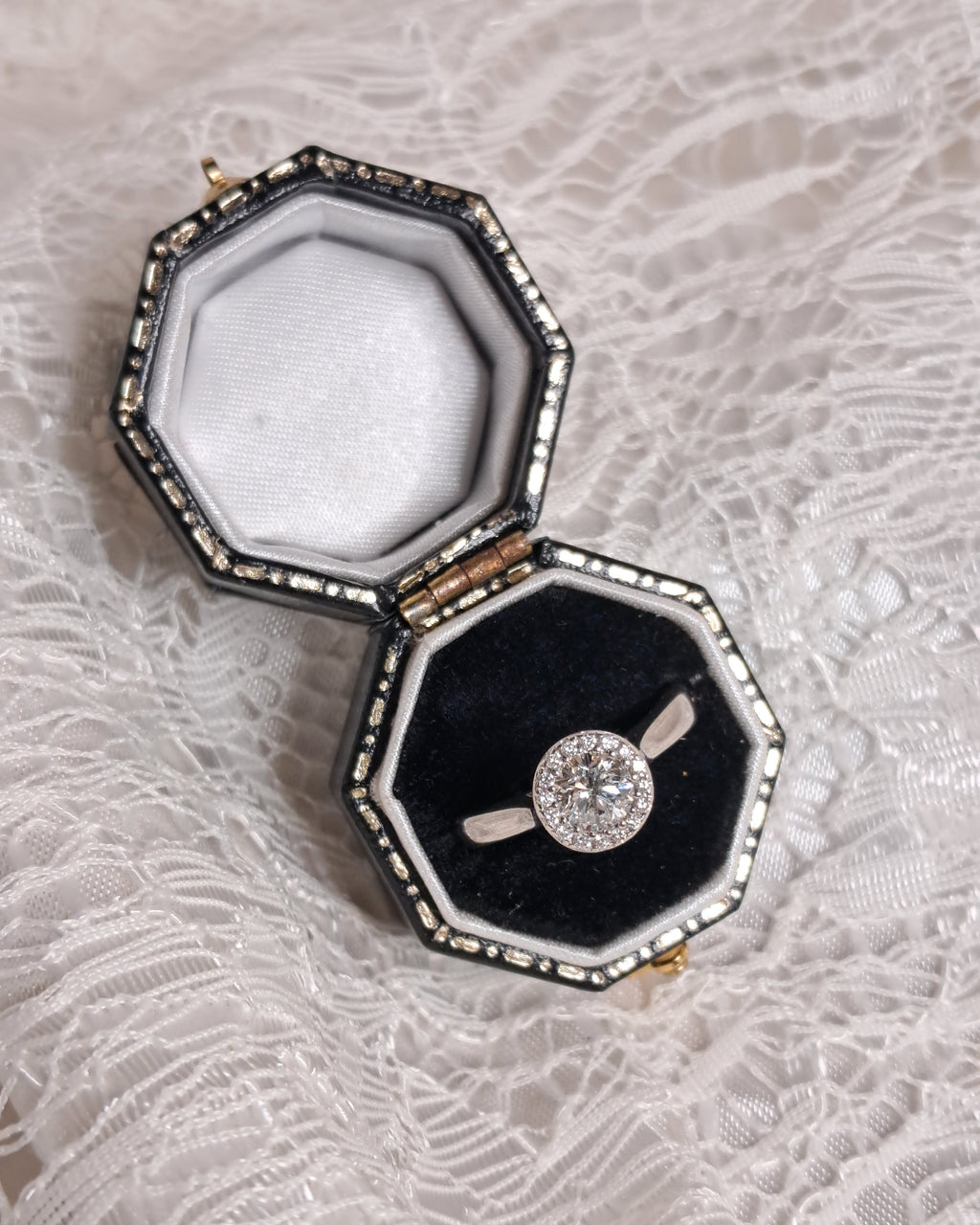 Kissing Diamond Halo Ring