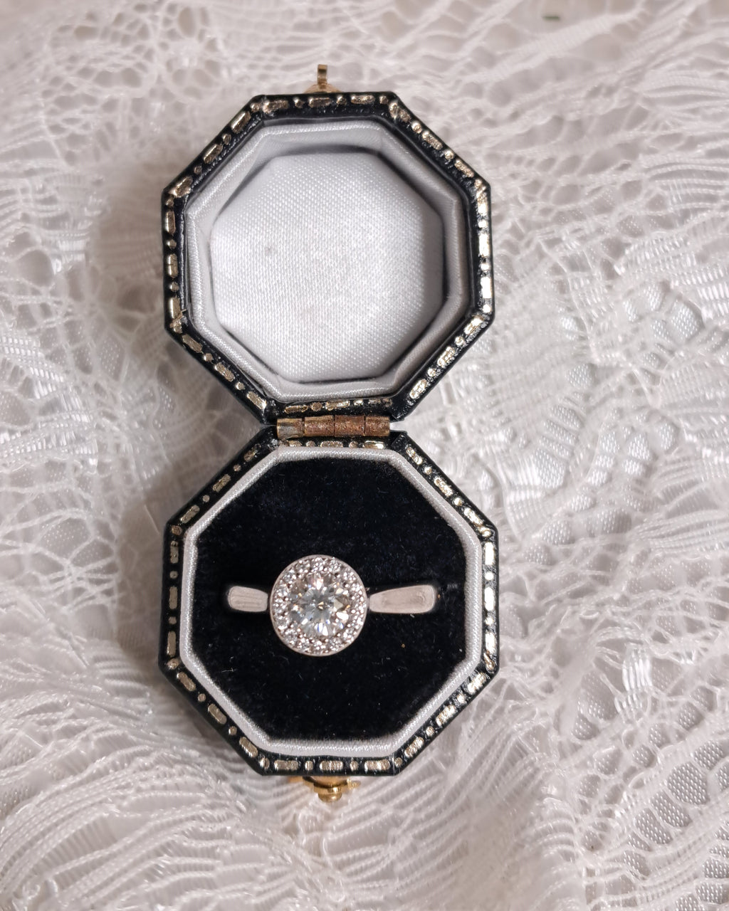 Kissing Diamond Halo Ring