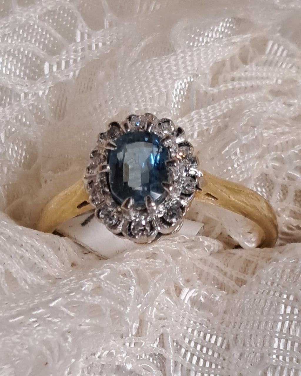 Blue Topaz & Diamond Ring